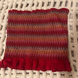 FREE WITH BUNDLE Forever 21 Red and Multicolor Woven Knit Tube Top